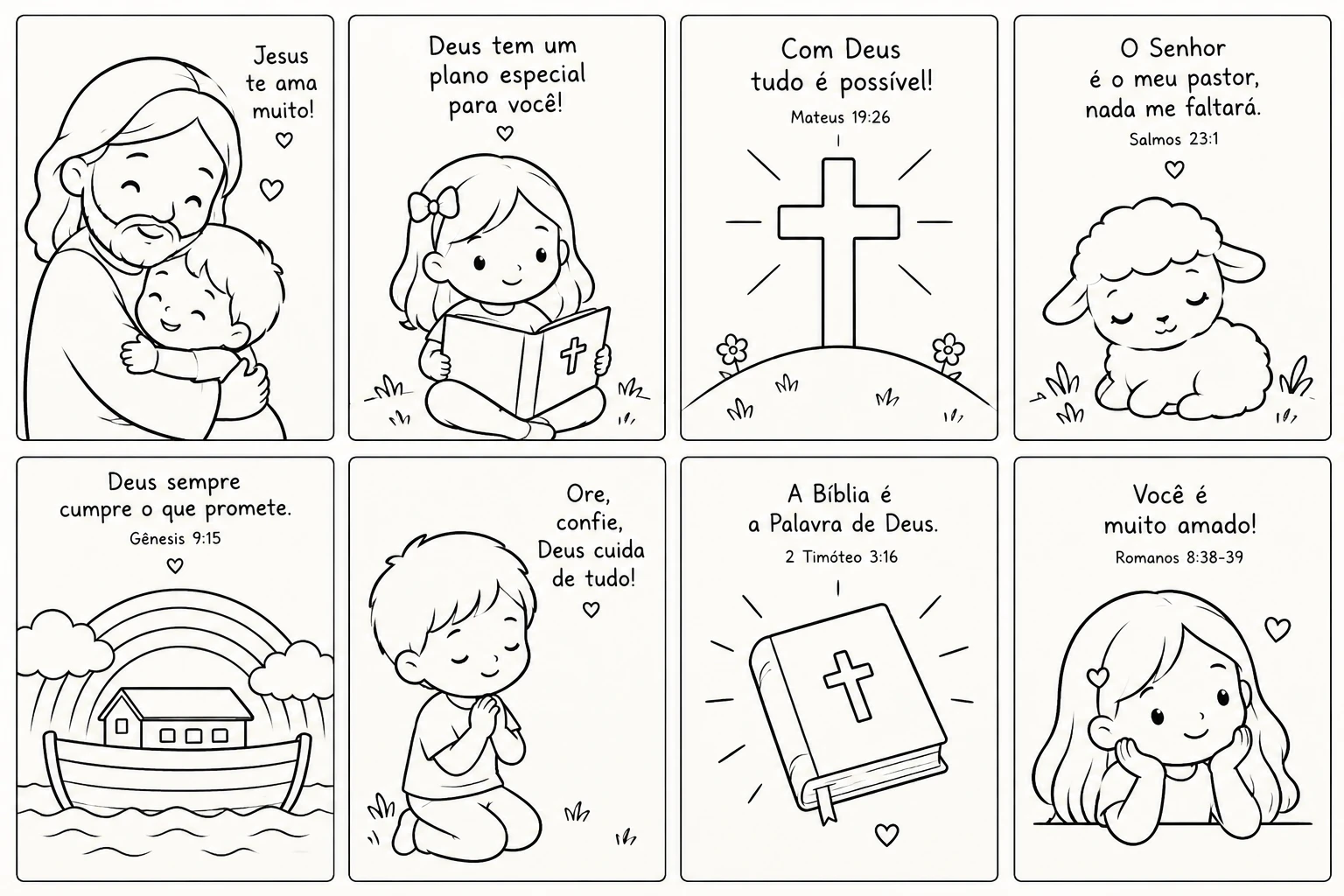 Página para colorir: Jesus te ama muito
